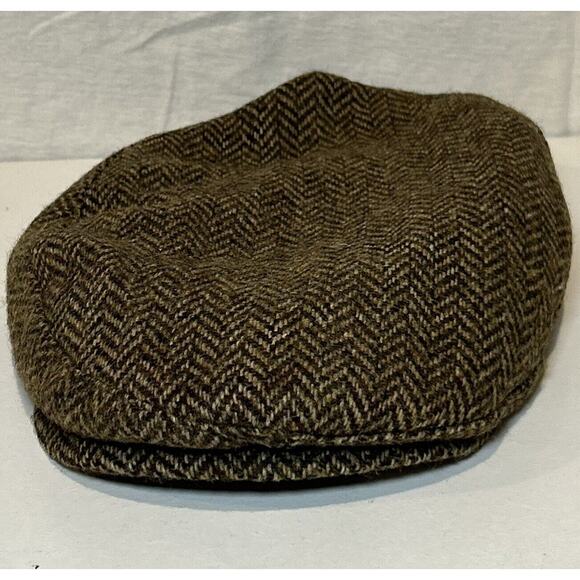 STETSON Mens Paper Boy/Driver Cap Herringbone Wool/nylon Size Medium Vintage - Picture 1 of 6